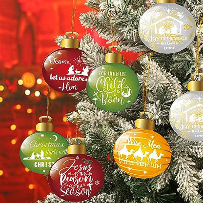 Soaoo 30 Pcs Christmas Wood Nativity Scene Ornaments Christian Gifts