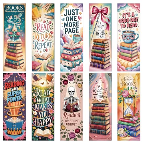 Book Lover Bookmarks Gifts - 100 Pcs Vintage Reading Bookmark Retro Floral Reader Double-Sided Page Markers Clips Book Mark for Women Men Student Teacher Bookish Bookworm Party Supplies - color: Book Lover