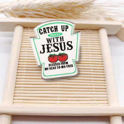 GuDeKe Catch Up with Jesus Christian Lapel Pins