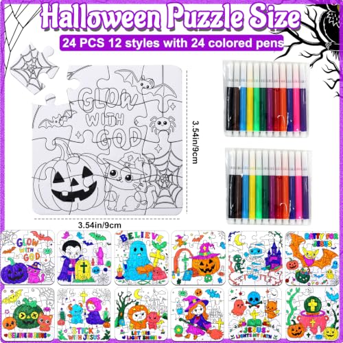 Halloween Crafts for Kids & Adults, Christian DIY Art Activities Kit Puzzle - color: Religious Halloween Colorful