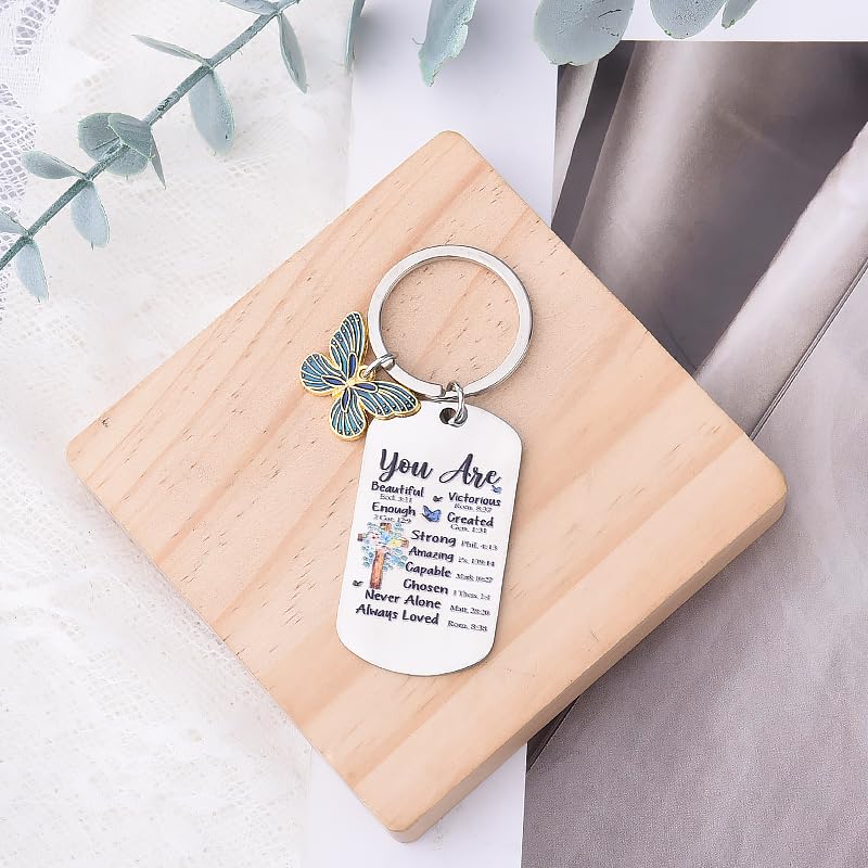 Christian Inspirational Keychains for Women Girls Mom Grandma Birthday Christmas Gifts for Women Bible Verse Keychain for Backpacks Purse Spiritual Religious Keychain for Teens Girls