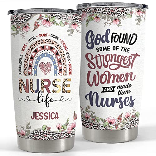 SANDJEST Personalized Nurse Tumbler with 20oz, 30oz Options - perfect for Nurse Life Appreciation, Gifts for Birthday, Christmas - color: Nurse 2