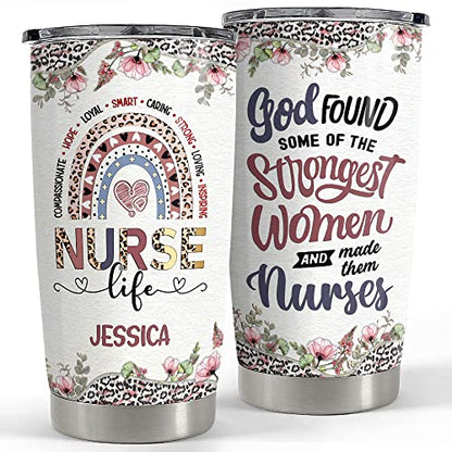 SANDJEST Personalized Nurse Tumbler with 20oz, 30oz Options - perfect for Nurse Life Appreciation, Gifts for Birthday, Christmas - color: Nurse 2
