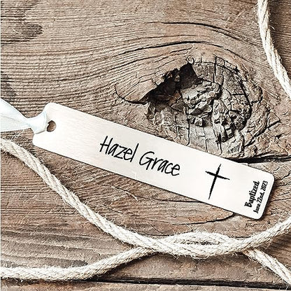 Personalized Baptism Bookmark Gift Idea for Friend Sister Bookmark Baptized Date Christian Present Birthday for Her Name Washed by the Water BAPTIZE-Book