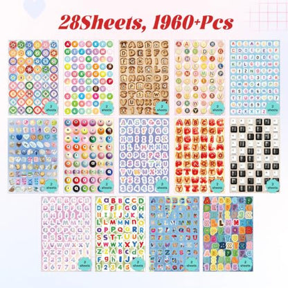 Magazine Letter Sticker Book,1960+ Alphabet Stickers for Scrapbooking - color: Sequined Letters