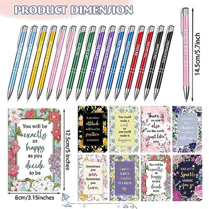 Funrous 32 Pcs Mini Notebooks with Pens Adults Party Favors, Motivational - style: Motivational