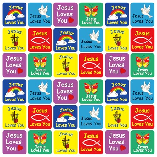 Junkin 480 Pcs Religious Stickers, Jesus Loves You Themed Stickers, Cute - style: Cute