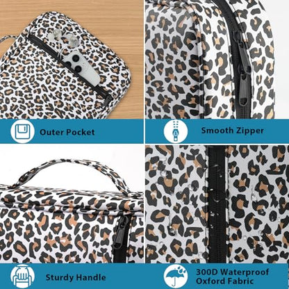 GERMUN Bible Cover with Durable Handle, Carrying Book Case Church Bag Bible, Protective with Zippered Pocket, Bible Study Accessories Supplies, Book Protector for Book Lovers, Leopard print - color: Leopard print