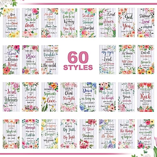 Estune 240 Pcs Bible Verse Cards bulk with Full Scripture, Flower Style - style: Flower Style
