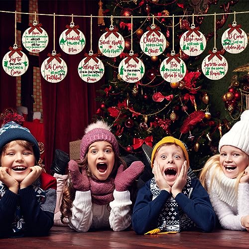 Soaoo 36 Pcs Christmas Nativity Ornaments, Winter Wood Tree Decor, Chic - style: Chic