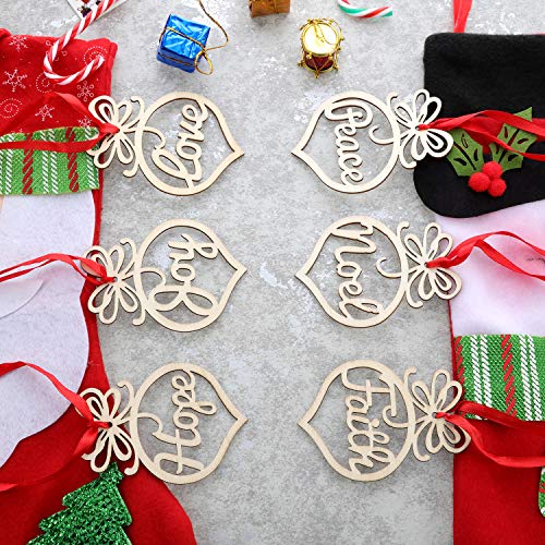 Bememo 30 Pcs Christmas Ornaments Hanging Wooden Christmas Tree Decoration