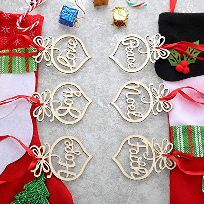 Bememo 30 Pcs Christmas Ornaments Hanging Wooden Christmas Tree Decoration