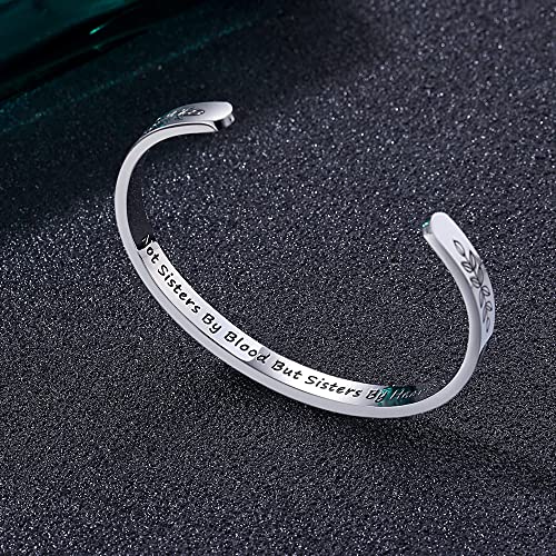 TONY & SANDY Cuff Bracelets for Women Teen Girls Best Friend Sister Mom Daughter Granddaughter Easter Birthday Mother's Day Christmas Stocking Stuffers for Teen Girls Women Jewelry - style: 1 - Sister Gifts - Not sisters by blood but sisters by heart
