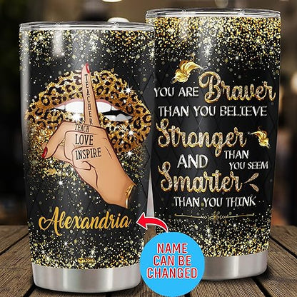 WAZONE Personalized Leopard Sunflower Golden Lips Coffee Tumbler Stainless Steel With Lid 20 30oz Cups Custom Teachers Day Birthday Christmas Thanksgiving Gifts For Teacher From Students - color: Teacher