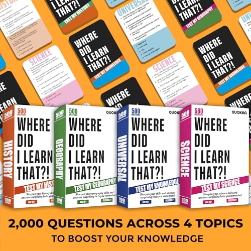 Trivia Card Games for Adults — Family Board Games for Teens and Adults - color: 2. 4 Set