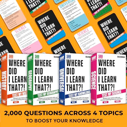 Trivia Card Games for Adults — Family Board Games for Teens and Adults - color: 2. 4 Set