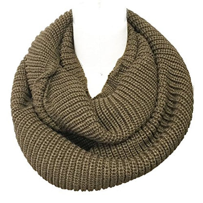 Wrapables Thick Knitted Winter Warm Infinity Scarf - color: Brown Beaver