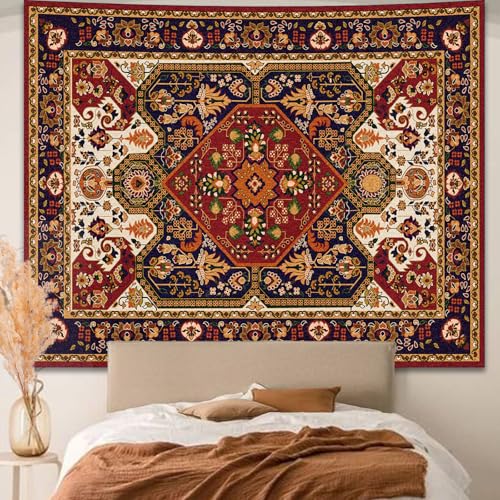 Apdidl Extra Large Boho Hippie Wall Tapestry for Bedroom Aesthetic, Mandala Indian Bohemian Tapestries Art Decor, Vintage Orange Floral Cool Vertical Wall Hanging for Living Room Dorm (71"X90") - color: Boho Tapestry, size: 90"L x 71"W