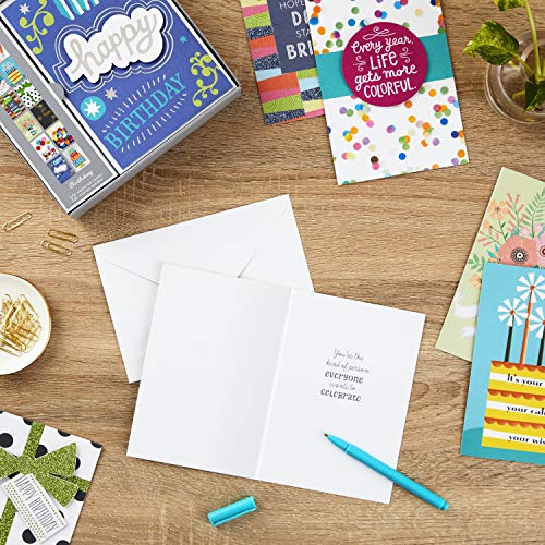 Hallmark Birthday Cards with Envelopes, Assorted 12-Pack (Happy!)