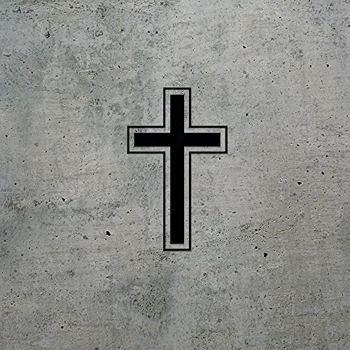 Decal Stickers of Cross (Black) Premium Waterproof Vinyl Decal Stickers for Laptop Phone Accessory Helmet Car Window Mug Tuber Cup Door Wall Decoration - ANDsticd25630BL - color: Black, size: 3'' x 4.8''