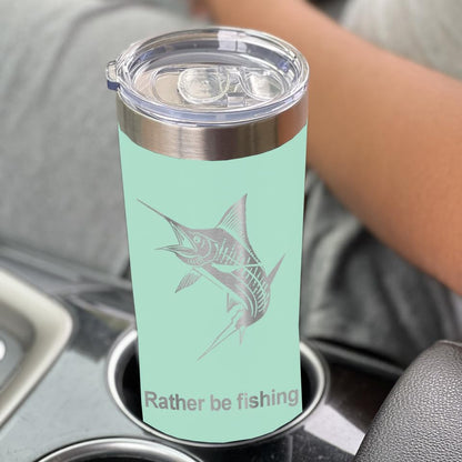 LaserGram Personalized 22oz Skinny Tumbler, Christian Cross (Teal) - color: Teal