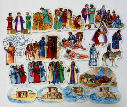 Story & Life of Jesus 13 Bible Stories Felt Figures for Flannel Board- Precut & Ready to Use!