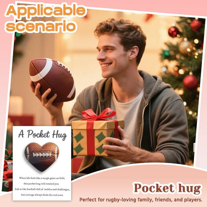 Football Pocket Hug Token Inspirational Heart Tokens for Football Players - color: Football