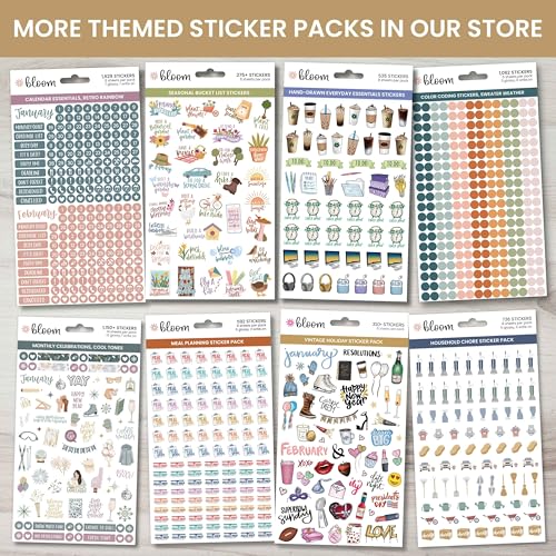 bloom daily planners x Cleerely Stated Rooted in Faith Sticker Pack - 8 Sheets /540 Stickers - Christian Planner Stickers for Journaling, Religious Encouragement, Bible Study, Prayer & Devotionals - color: Bright