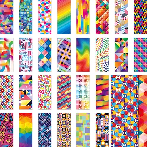 120 PCS Creative Optical Bookmarks, 30 Designs Double-Sided Printing Paper Bookmarks with PET Film, Bright-colored Page Markers for Kids, Students, Adults, Book Lovers, Stationery Supplies (2.4”x6.1”) - style: Creative Optical Bookmarks