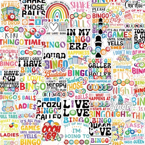 50 Pcs Funny Bingo Stickers for Adults Bingo Accessories Stickers - style: Bingo