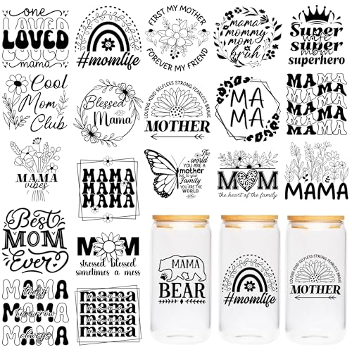 Mom UV DTF Cup Wraps, Transfer Stickers for Glass Tumblers - color: Mom60275