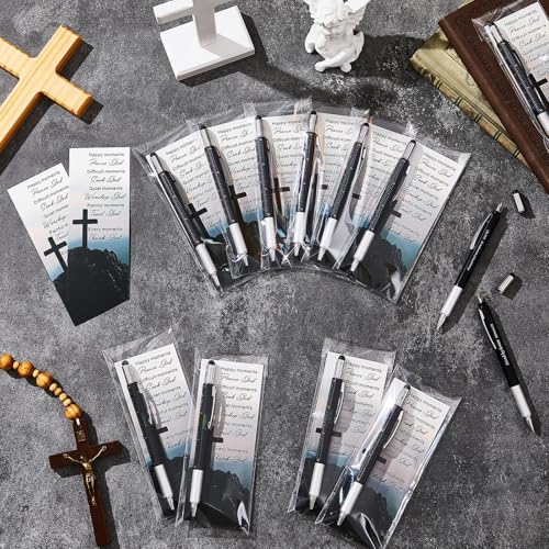 Sayglossy 150 Set Christmas Christian Gift Bulk Multitool Pen,Black - color: Black