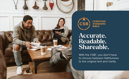 CSB Everyday Study Bible, British Tan LeatherTouch, Black Letter, Study Notes, Illustrations, Aricles, Easy-to-Carry, Easy-to-Read Bible Serif Type