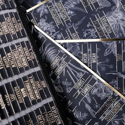 UPAFEXXI-Bible Tabs for Women and Men, 3D Gold Foil Embossed Lettering - color: Navy Blue