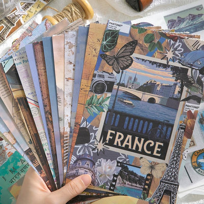 Travel Ephemera Book, 50 Sheets A5 Washi Stickers & Papers - color: 50 Travel Sticker Paper Book