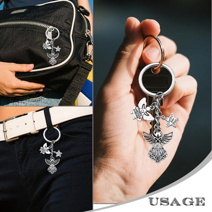 Angel Keychain for Friend Family Baptism Religioca Gifts Stainless Steel Inspirational Christian Key Chain for Religioca Believer Faith Spiritual Easter Gift