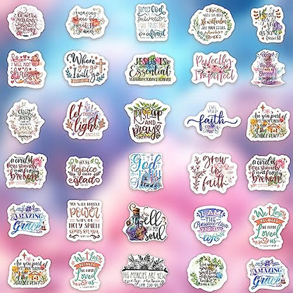 300pcs SLAPAFLIFE Inspirational Christian Stickers - Bible Verse Designs for Journaling, Motivational & Uplifting