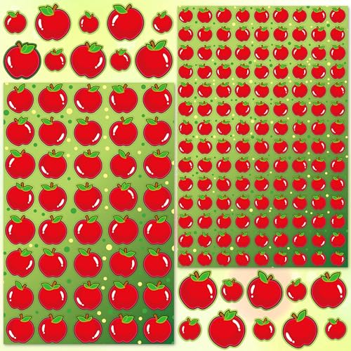LINAYE 2000 Count Apples Stickers for Kids, 24 Sheets Apple Shape Reward Stickers for Teacher School Classroom, Cute Mini for Scrapbooking, Envelopes - style: Apple 24 Sheets
