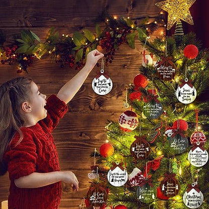 Soaoo 36 Pcs Christmas Nativity Ornaments, Winter Wood Tree Decor, Fresh - style: Fresh