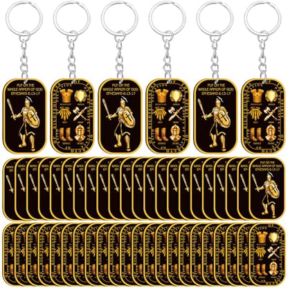 Sureio Christian Gifts Bulk Put on Whole Armor of God Keychains