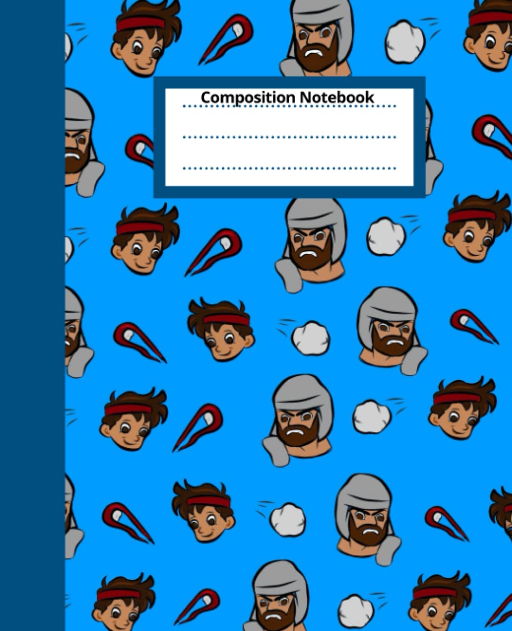 Composition Notebook: Christian Biblical Characters, David and Goliath Perfect for Kids: Blue