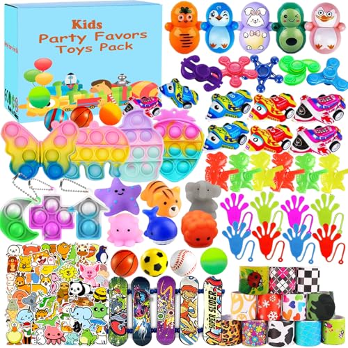 Beilunt 117 Pack Party Favors Toy Easter Egg Filler, Treasure Box Toys for Classroom, Carnival Prizes School Classroom Rewards Pinata Stuffers Goodie Bags Bulk Toys