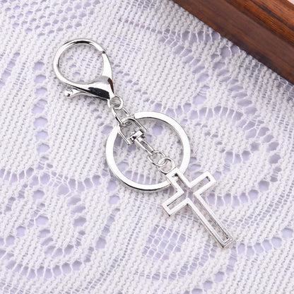 YALLNASL Cross Purse Charm for Handbag Purse Cross Keychain Accessories for Women Men Religious Christian Birthday Gift Ideas - color: Hollow