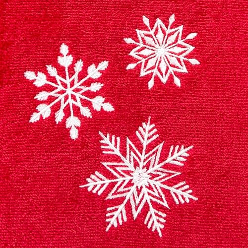 Christmas Red Guest Hand Bathroom Towels, Elegant Winter Snowflakes, 16x26" - color: 3 Snowflakes Red