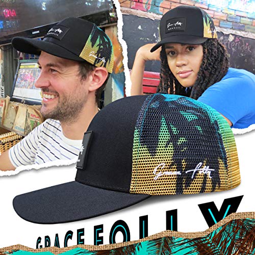 Grace Folly Trucker Hat for Men or Women- Many Cool Designs - color: Palm Beach