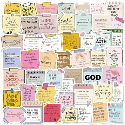 Inspirational Bible Sticker Motivational Jesus Decal for Water Bottle 50PCS