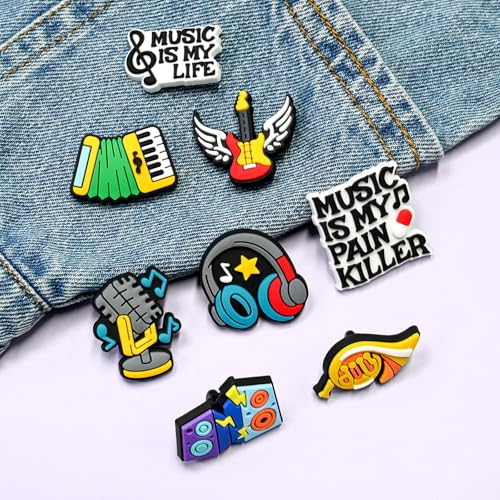 Cute Pins Bulk, Funny Lapel Badge Pins Rubber Brooch Pins for Backpacks, Hats, Bags - style: Music-22PCS