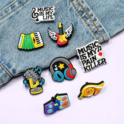 Cute Pins Bulk, Funny Lapel Badge Pins Rubber Brooch Pins for Backpacks, Hats, Bags - style: Music-22PCS