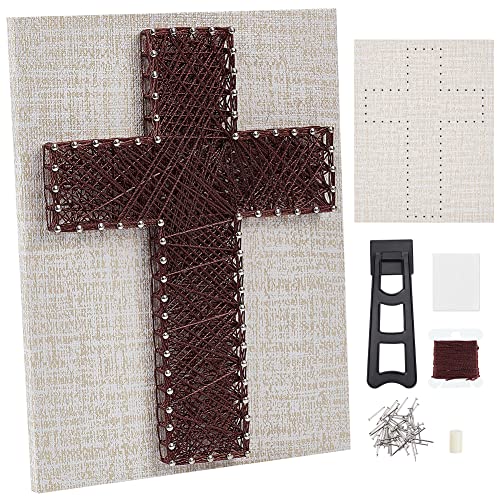 WEBEEDY DIY Cross String Art Kit DIY Art Craft Set for Beginners Home Decoration Crafts Kits for Adults Art Supplies String Winding Wall Art Christmas Unique Gift