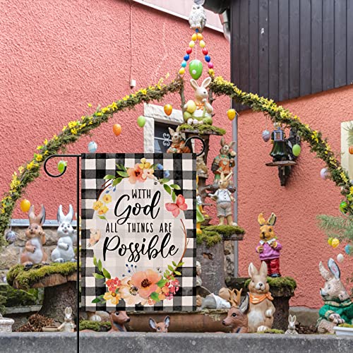 Furiaz With God All Things are Possible Easter Religious Small Decorative - size: 12" x 18"